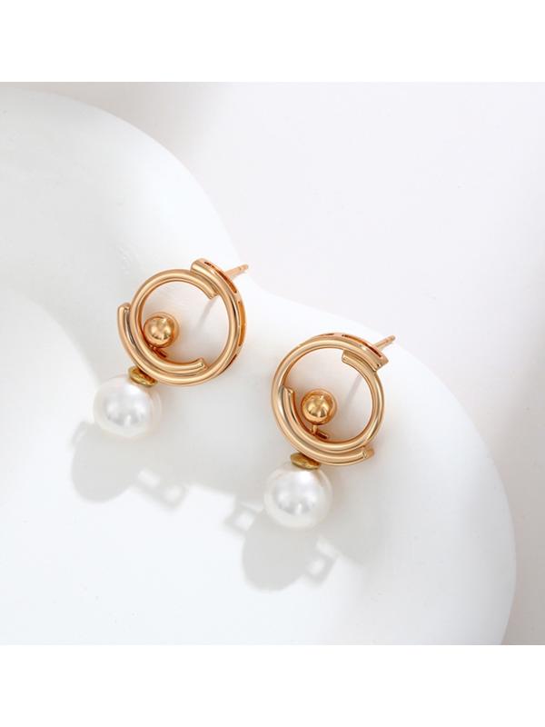 Серьги с жемчугом XUPING модерн, цвет белый в золоте