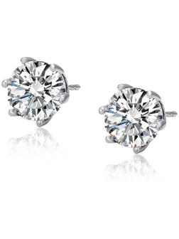 Серьги со стразами XUPING пусеты, цвет белый в серебре