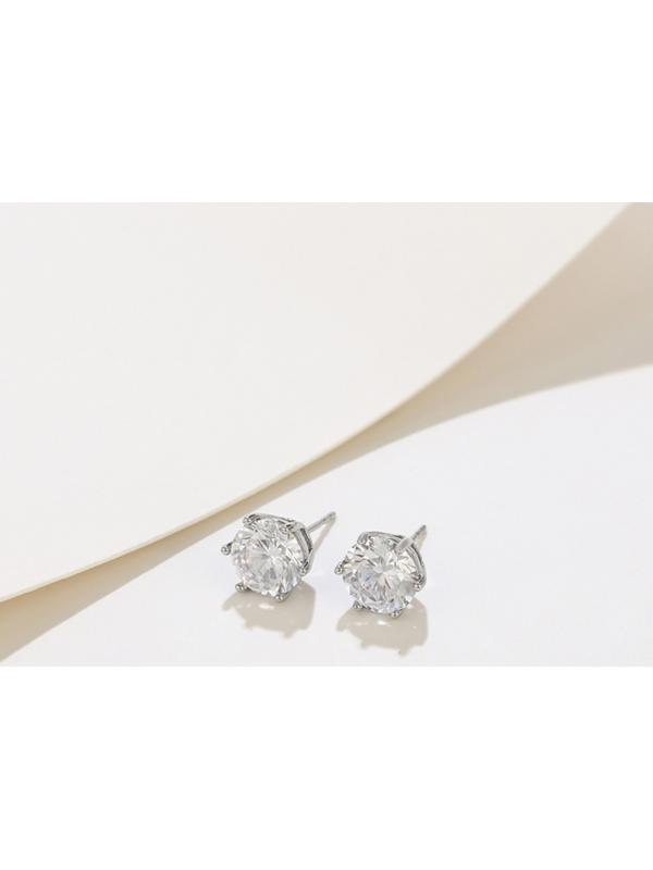 Серьги со стразами XUPING пусеты, цвет белый в серебре