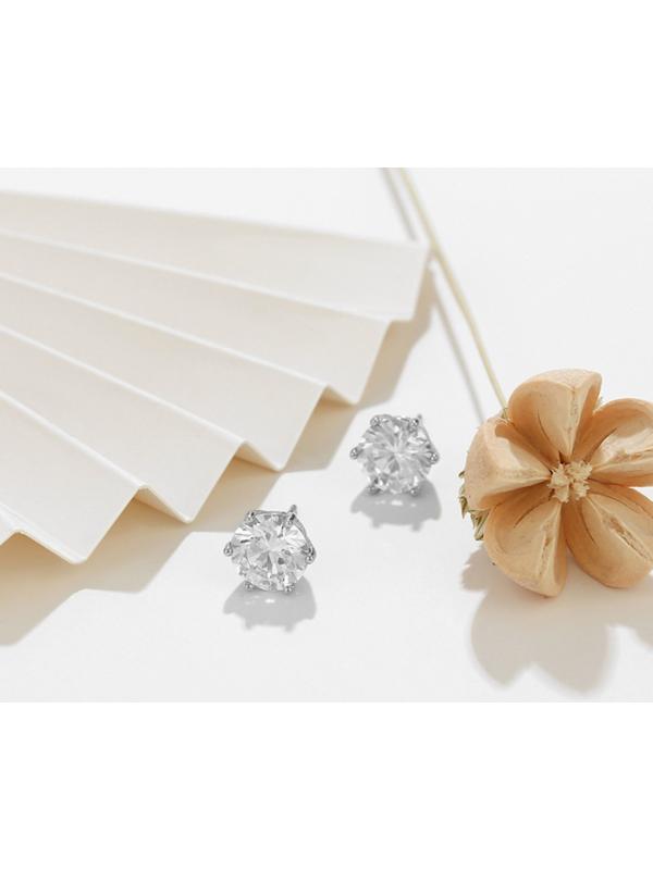 Серьги со стразами XUPING пусеты, цвет белый в серебре