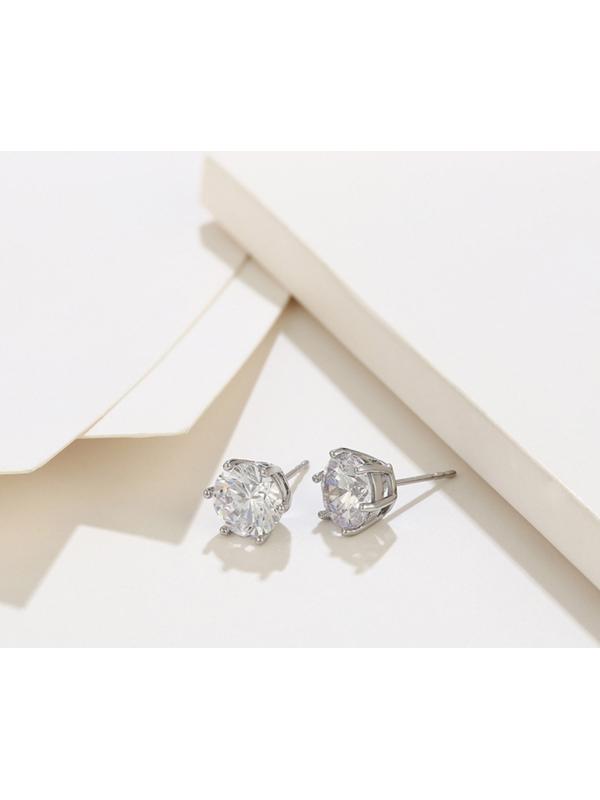 Серьги со стразами XUPING пусеты, цвет белый в серебре