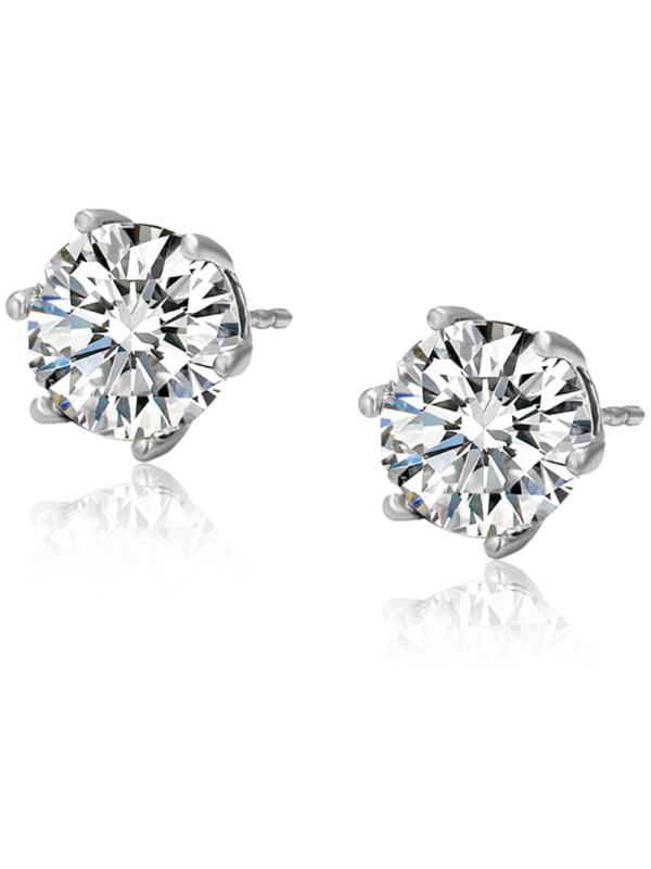 Серьги со стразами XUPING пусеты, цвет белый в серебре