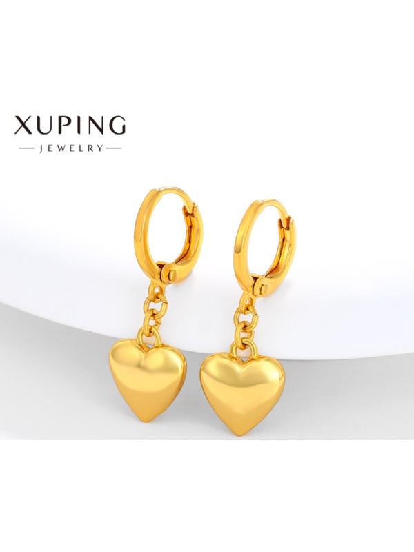 Серьги металл XUPING сердце, цвет золото