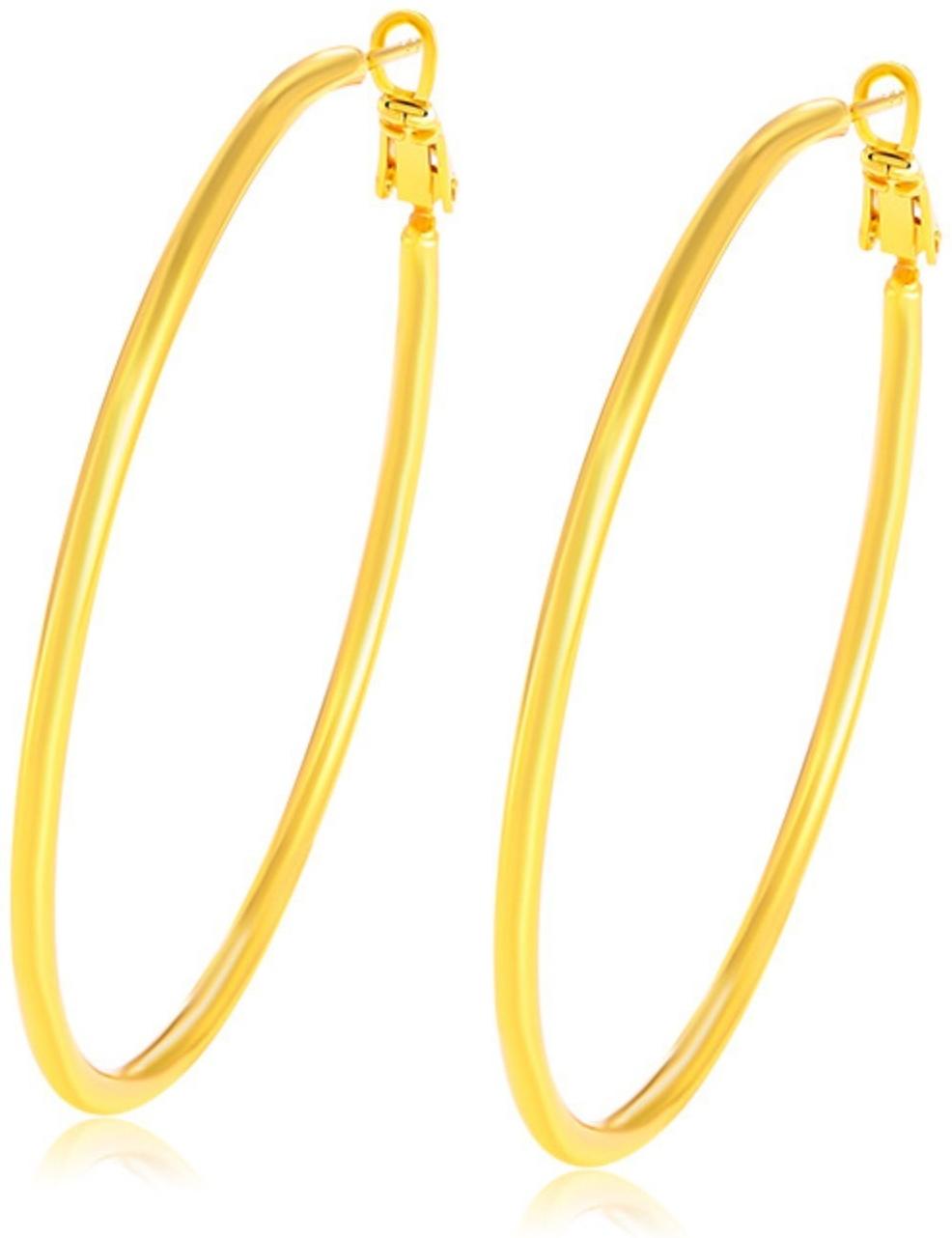 Серьги-кольца XUPING классика, d=5,5 см, цвет золото