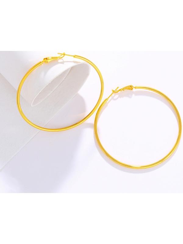 Серьги-кольца XUPING классика, d=5,5 см, цвет золото