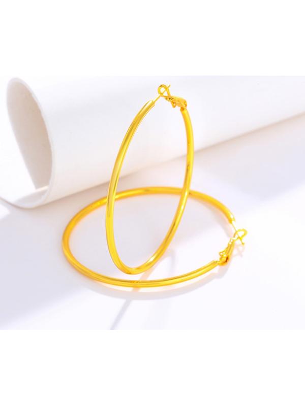 Серьги-кольца XUPING классика, d=5,5 см, цвет золото