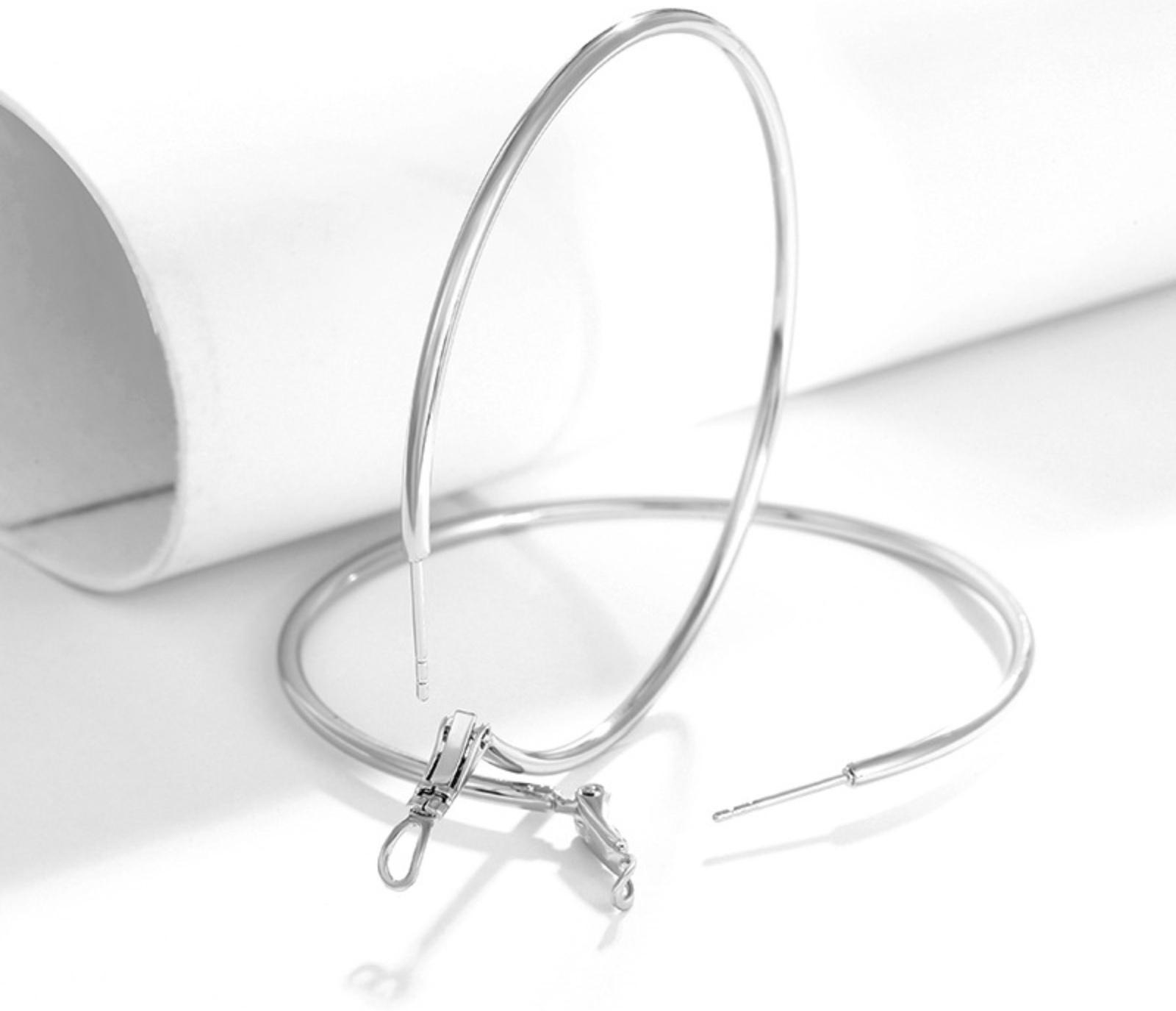 Серьги-кольца XUPING классика, d=5 см, цвет серебро