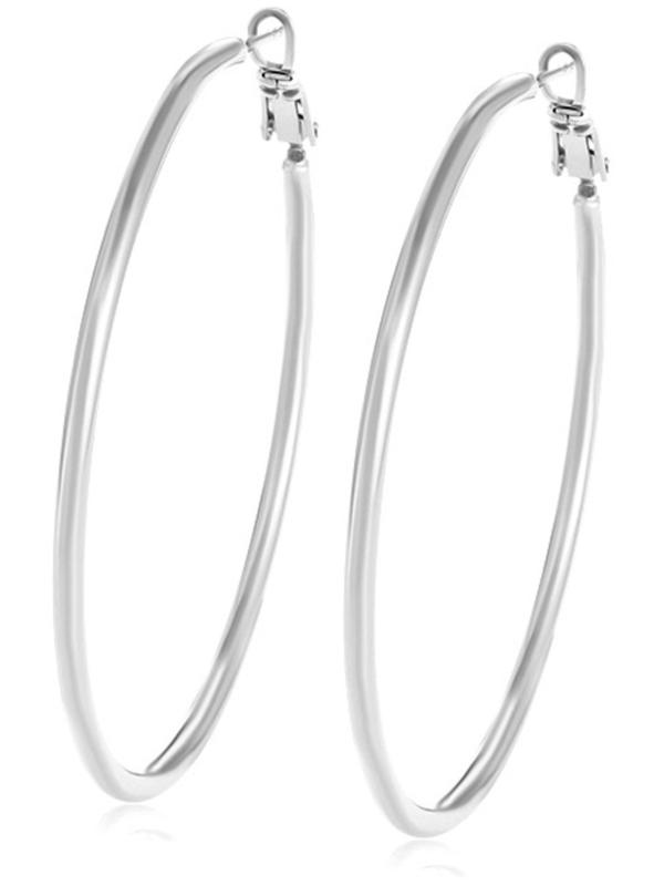 Серьги-кольца XUPING классика, d=5 см, цвет серебро