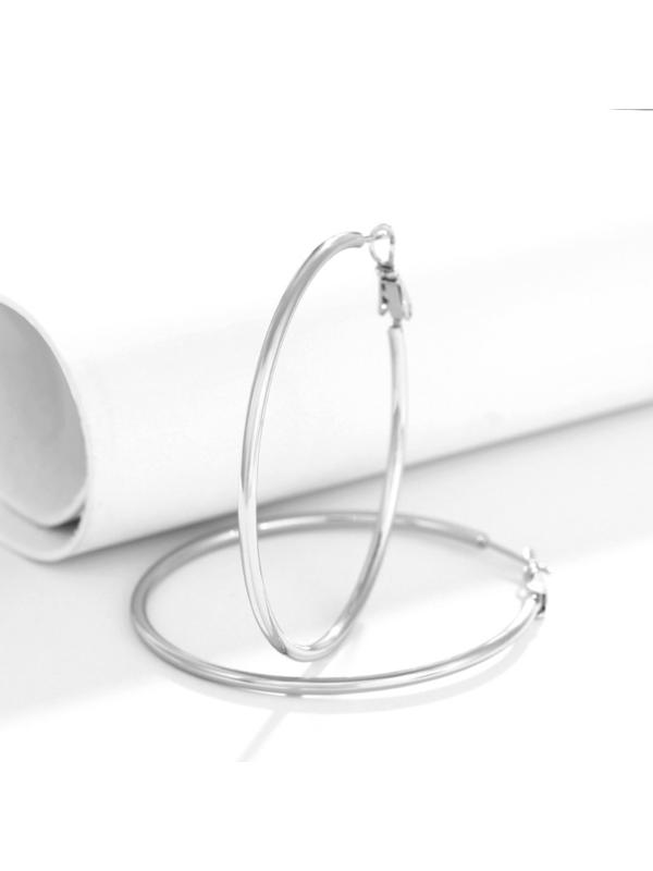 Серьги-кольца XUPING классика, d=5 см, цвет серебро