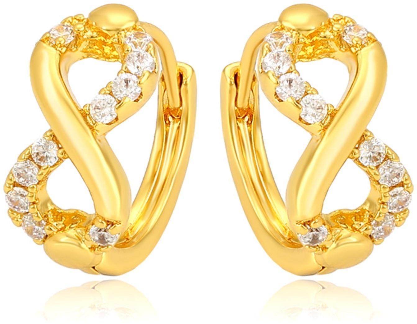 Серьги-кольца XUPING бесконечность, цвет  белый в золоте