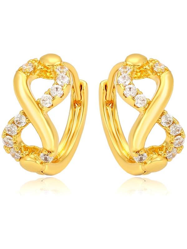 Серьги-кольца XUPING бесконечность, цвет  белый в золоте