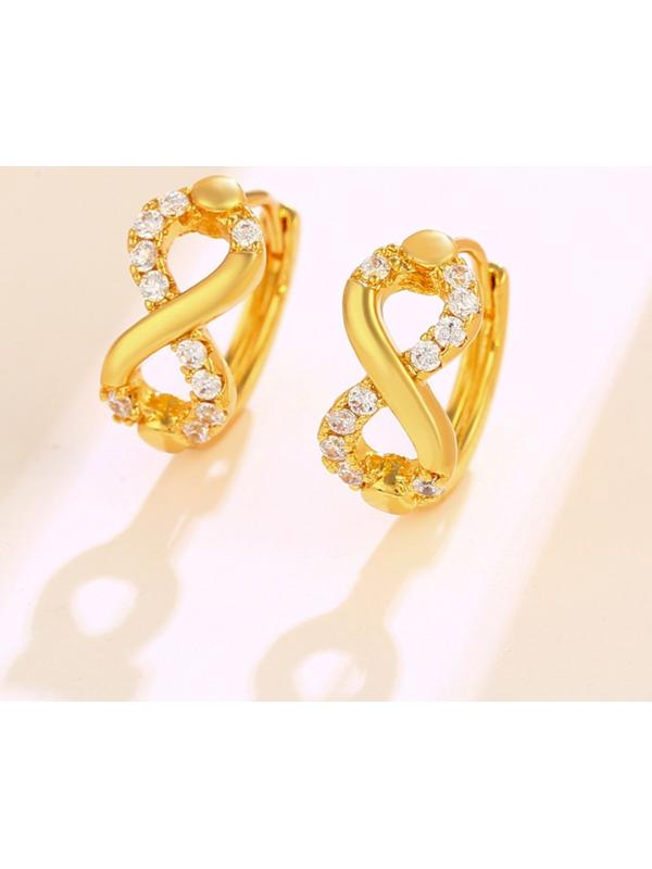 Серьги-кольца XUPING бесконечность, цвет  белый в золоте