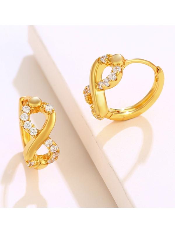 Серьги-кольца XUPING бесконечность, цвет  белый в золоте