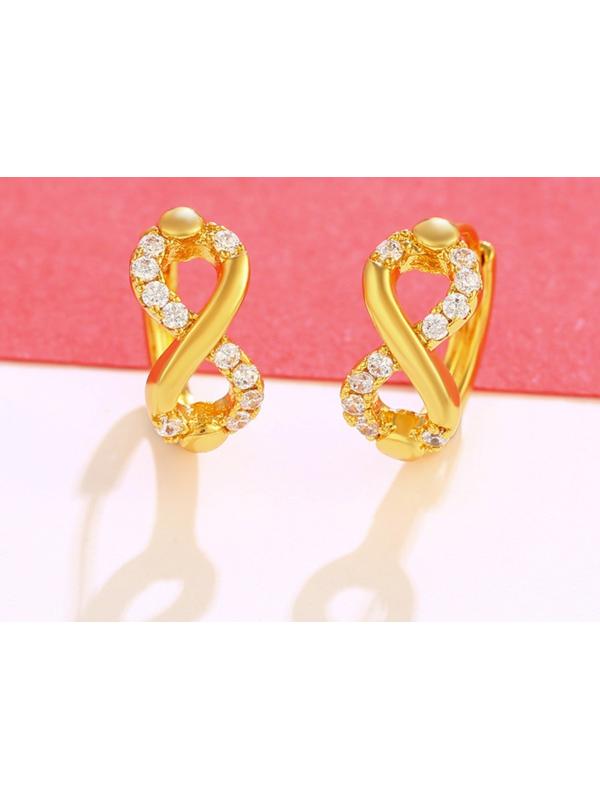 Серьги-кольца XUPING бесконечность, цвет  белый в золоте