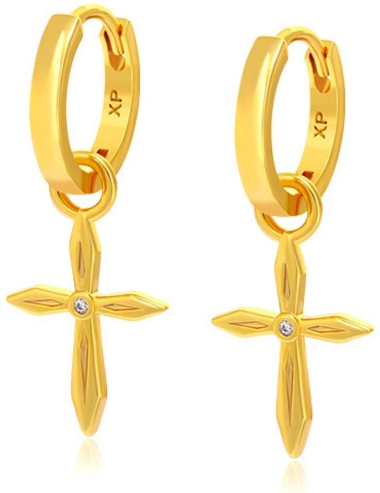 Серьги со съёмным элементом XUPING крест, цвет белый в золоте