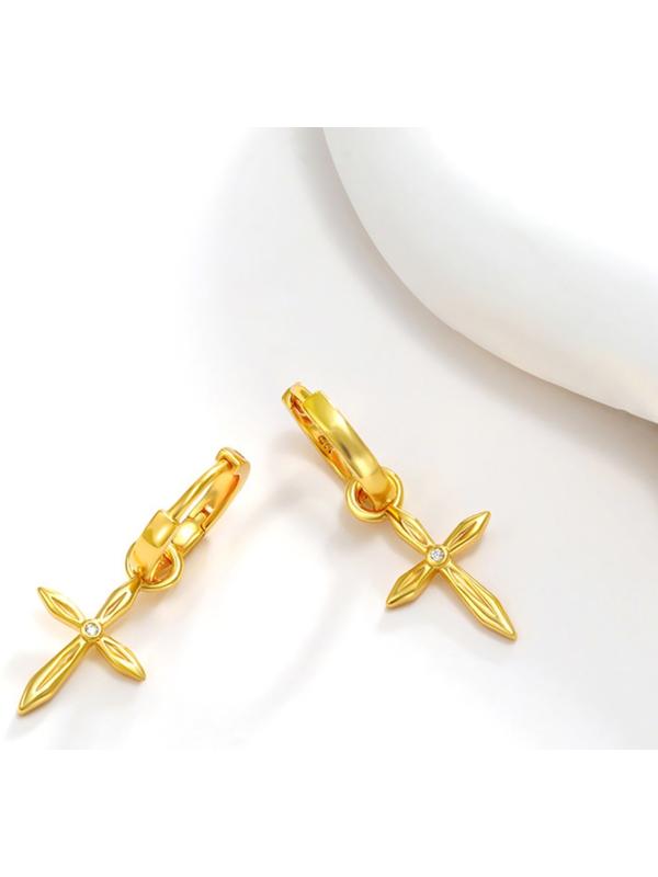 Серьги со съёмным элементом XUPING крест, цвет белый в золоте