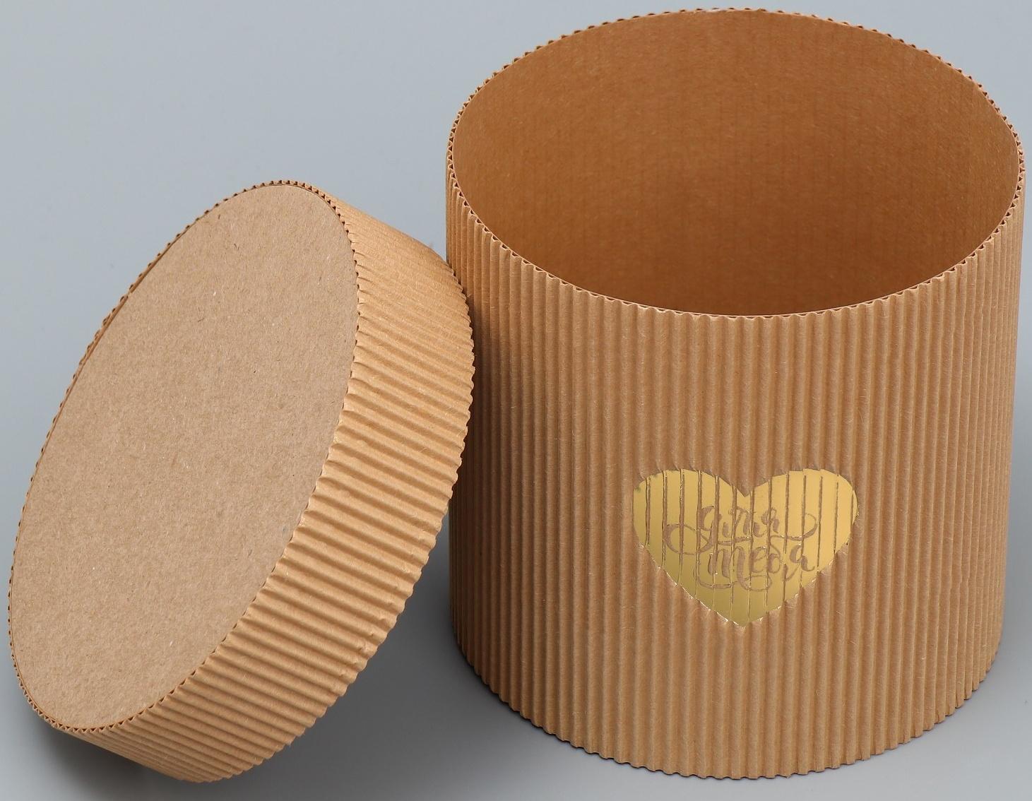 Шляпная коробка из микрогофры «Сердце», 12 х 12 см