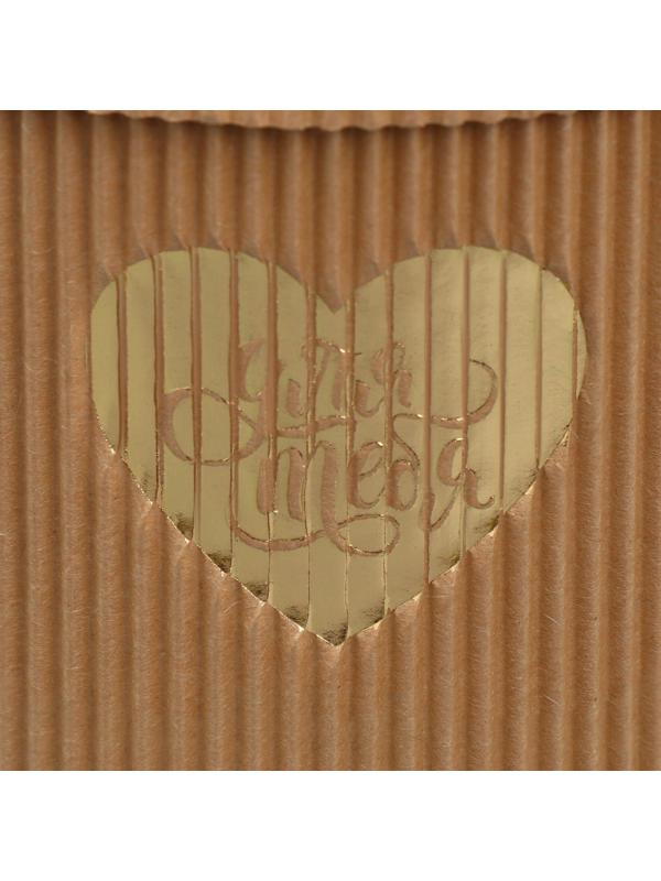 Шляпная коробка из микрогофры «Сердце», 12 х 12 см