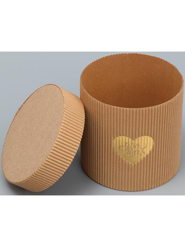 Шляпная коробка из микрогофры «Сердце», 12 х 12 см