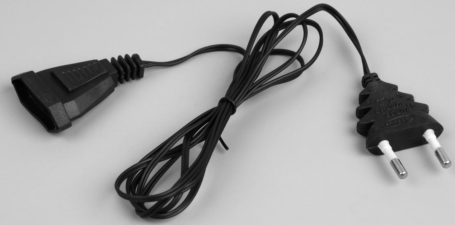 Удлинитель для комнатных гирлянд, 1.5 м, тёмная нить, УМС-вилка