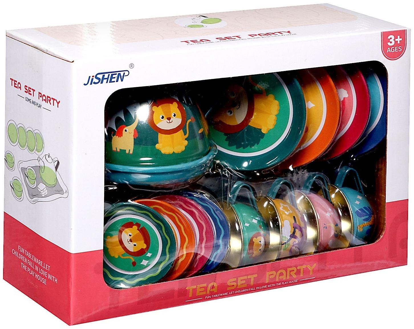 Набор металлической посуды «Зверята», 14 предметов, цвет МИКС