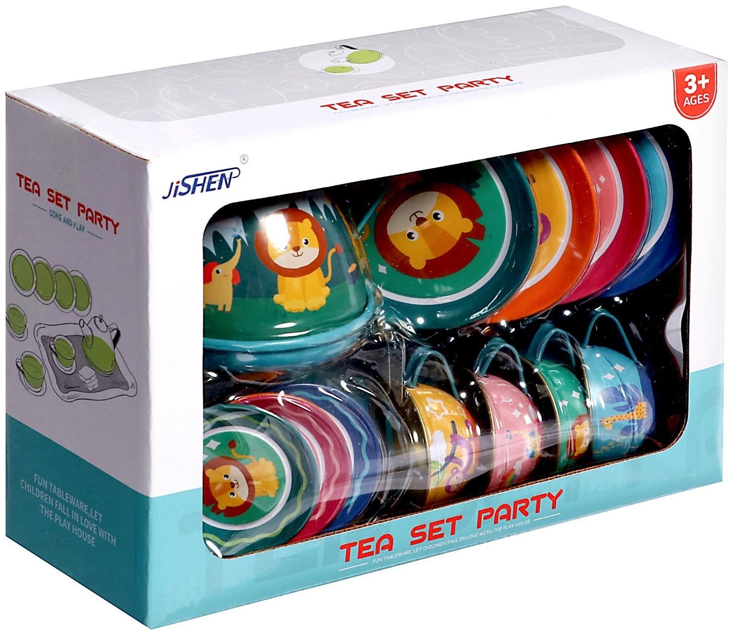 Набор металлической посуды «Зверята», 14 предметов, цвет МИКС