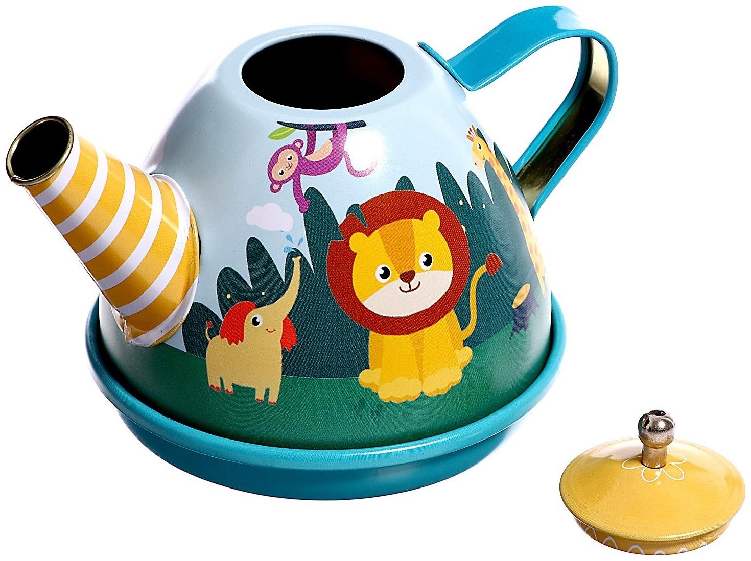 Набор металлической посуды «Зверята», 14 предметов, цвет МИКС