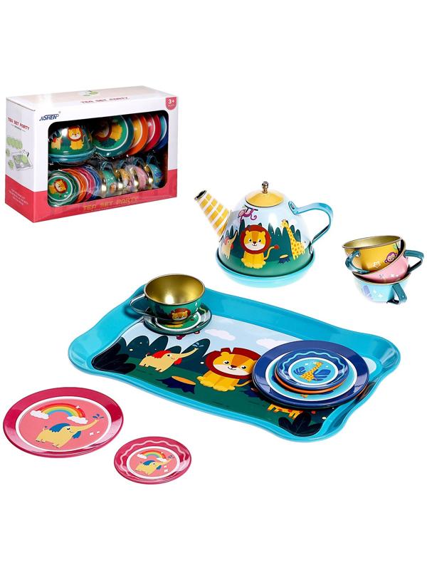 Набор металлической посуды «Зверята», 14 предметов, цвет МИКС