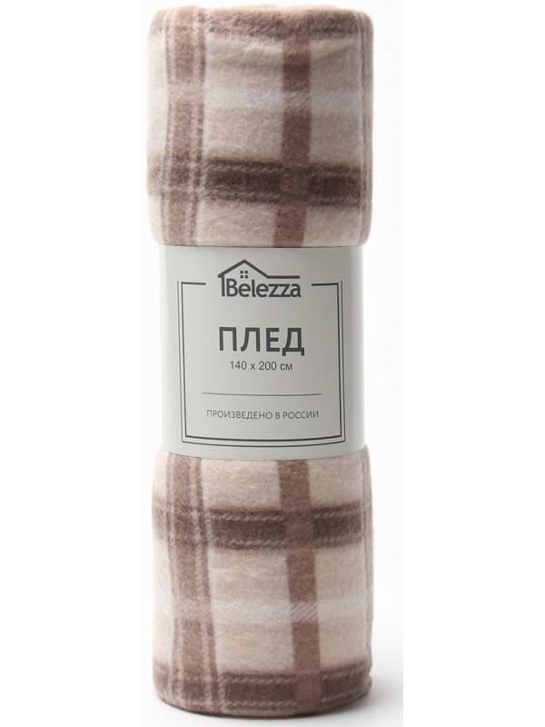 Плед Sherlock 140х200см, цвет бежевый, флис 180г/м пэ