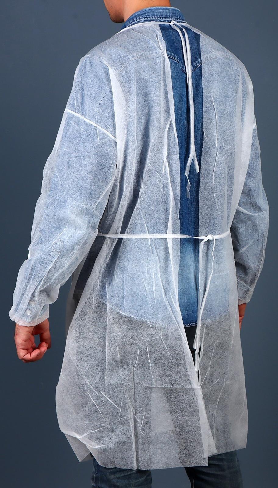 Халат хирургический с рукавами на резинках,с завязками - 25 г/м2 длина 140 см размер 52-54