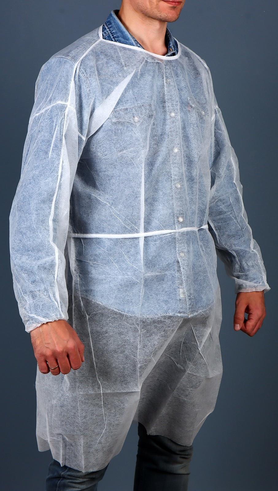 Халат хирургический с рукавами на резинках,с завязками - 25 г/м2 длина 140 см размер 52-54