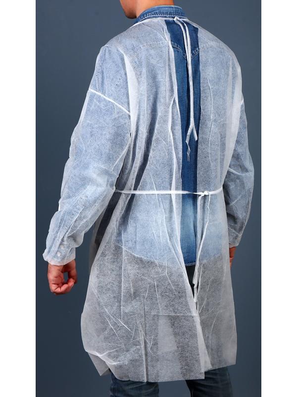 Халат хирургический с рукавами на резинках,с завязками - 25 г/м2 длина 140 см размер 52-54