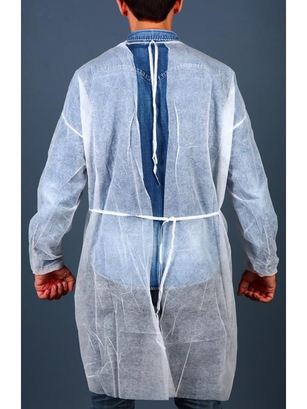 Халат хирургический с рукавами на резинках,с завязками - 25 г/м2 длина 140 см размер 52-54