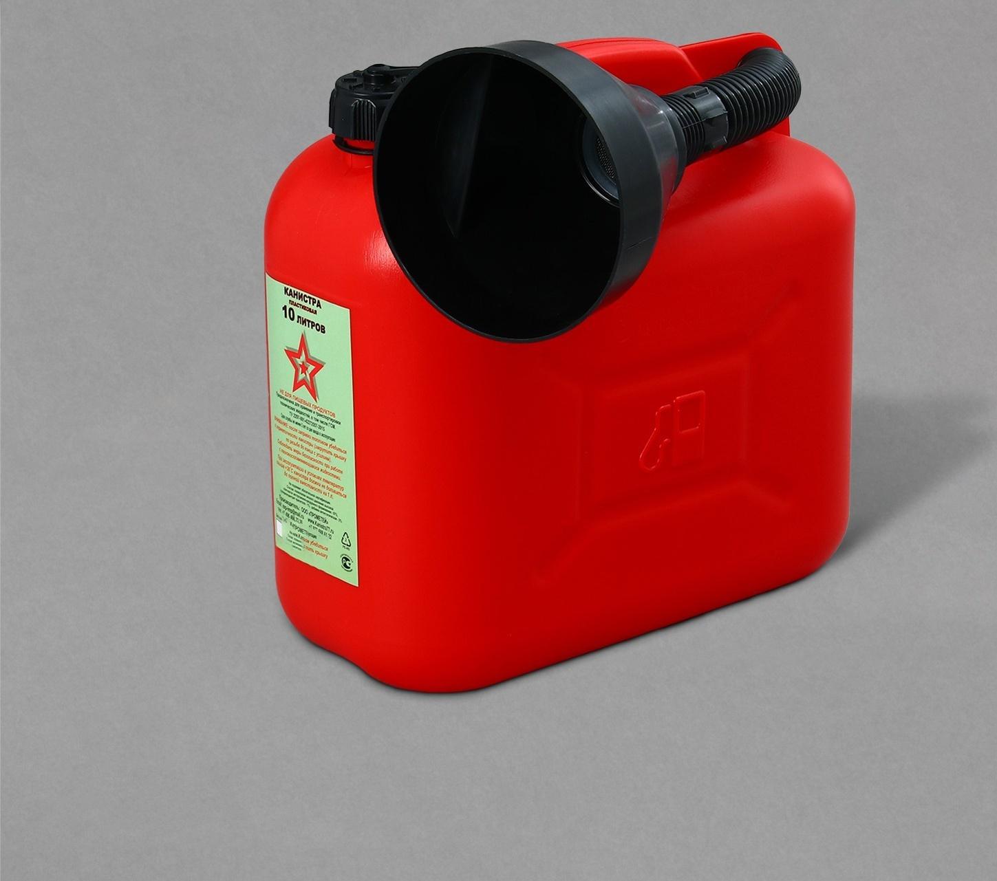 Канистра ГСМ «Звезда», 5 л, с воронкой, красная