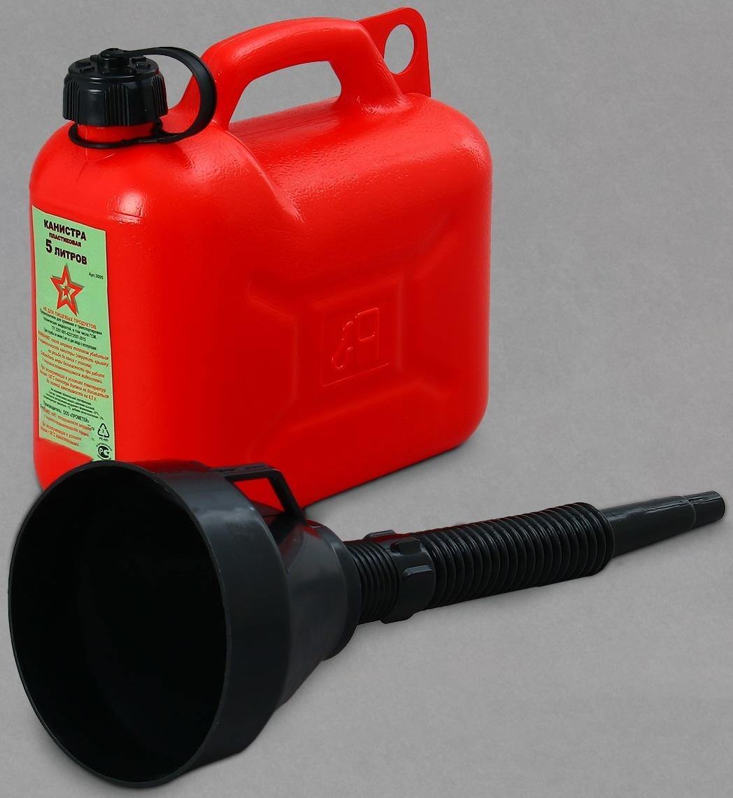 Канистра ГСМ «Звезда», 5 л, с воронкой, красная