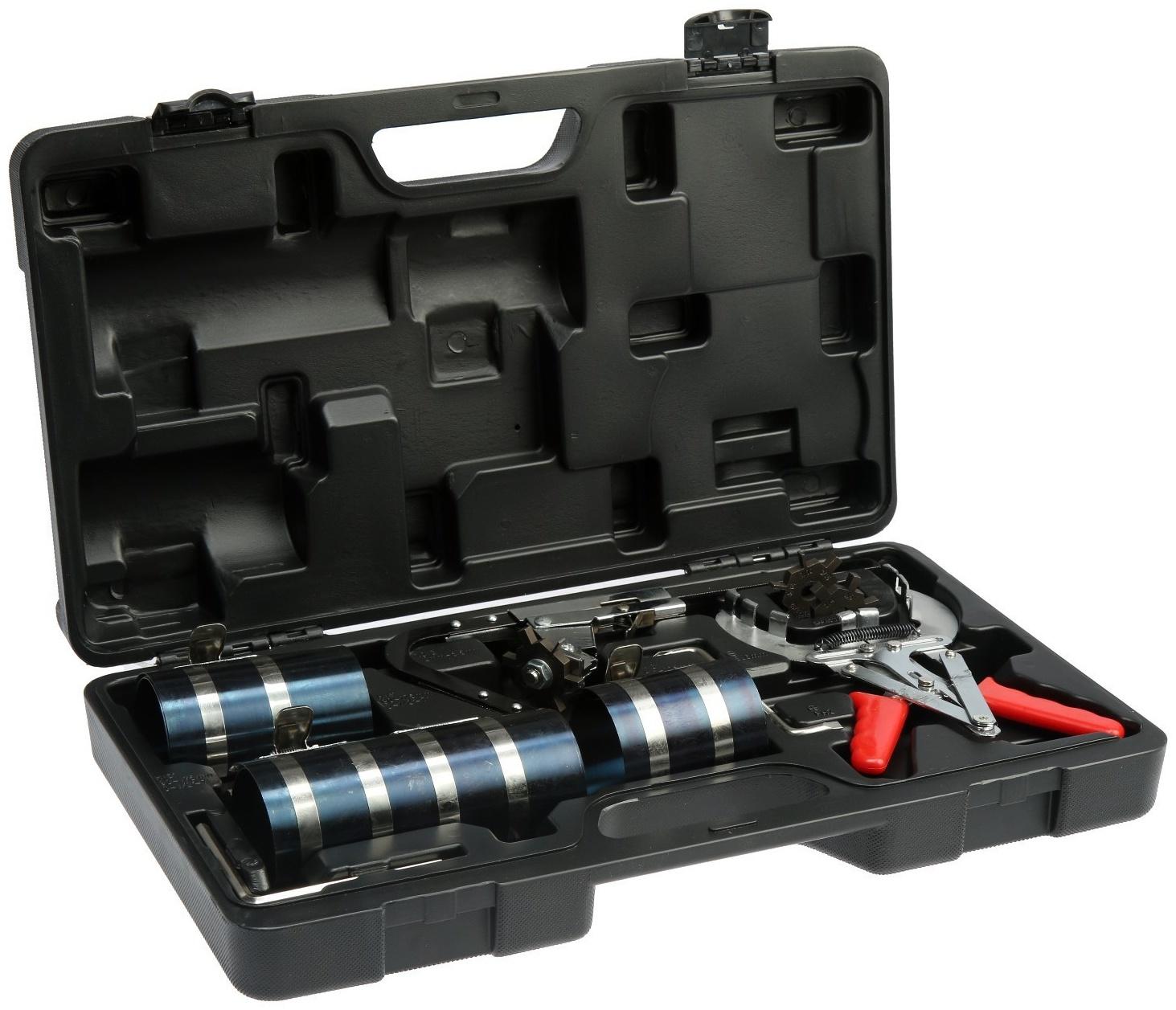 Набор для установки поршней ТУНДРА, оправки 53-175 мм, клещи для установки колец и очистки