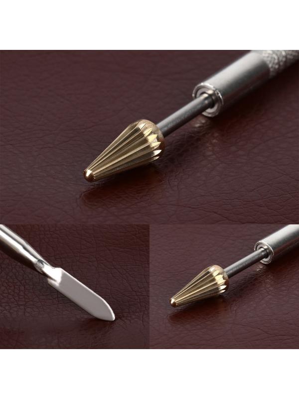 Ручка-аппликатор для кожи, 14,5 см, цвет серебряный/золотой