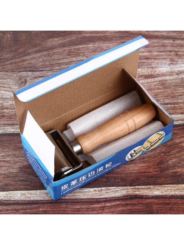 Роллер для клеевых работ с кожей, 16,5 × 6 см, цвет серебряный