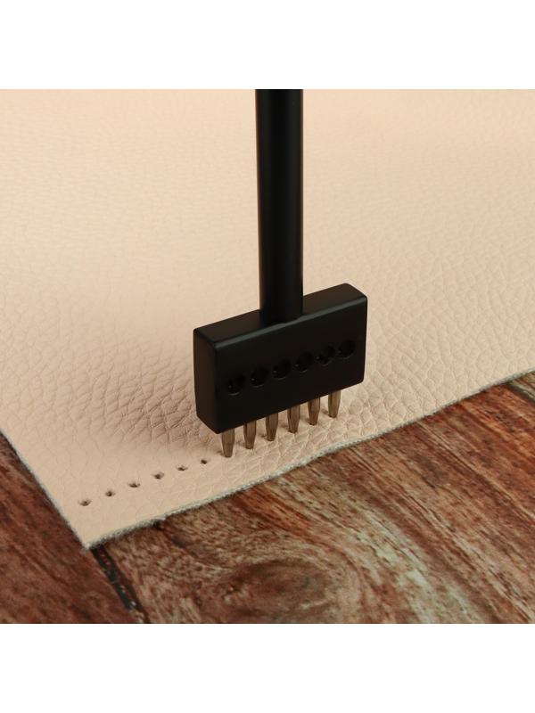 Набор строчных круглых пробойников для кожи, шаг = 5 мм, 3 шт, цвет чёрный