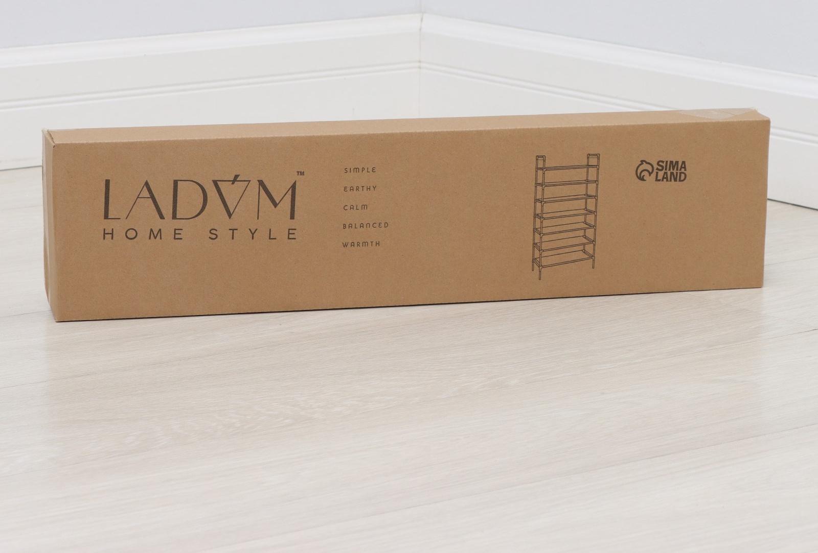 Полка для обуви LaDо́m, 7 ярусов, 60×30×120 см, цвет серый