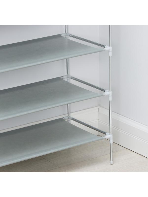 Полка для обуви LaDо́m, 7 ярусов, 60×30×120 см, цвет серый