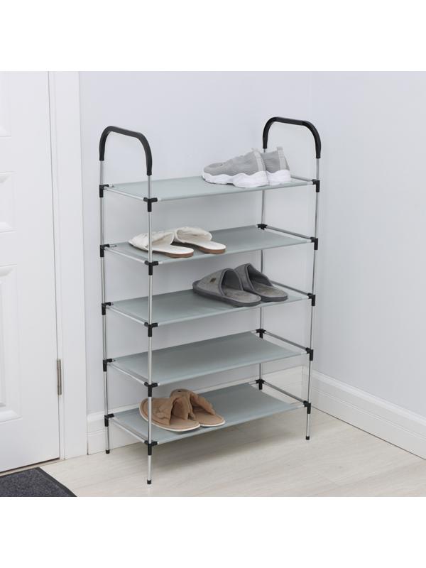 Полка для обуви LaDо́m, 5 ярусов, 60×30×102 см, цвет серый