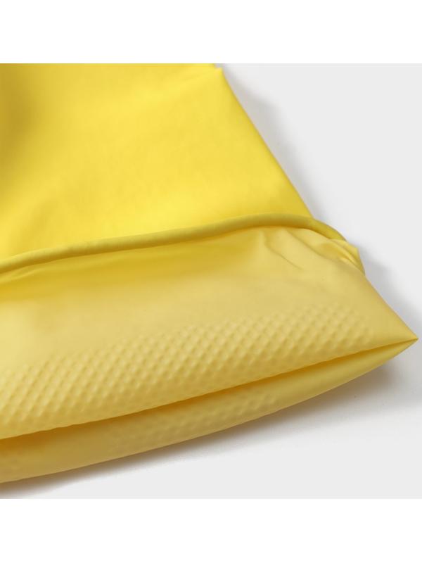 Перчатки хозяйственные латексные Доляна, размер S, 28 г, ХБ напыление, цвет жёлтый