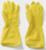 Перчатки хозяйственные латексные Доляна, размер M, 30 г, ХБ напыление, цвет жёлтый