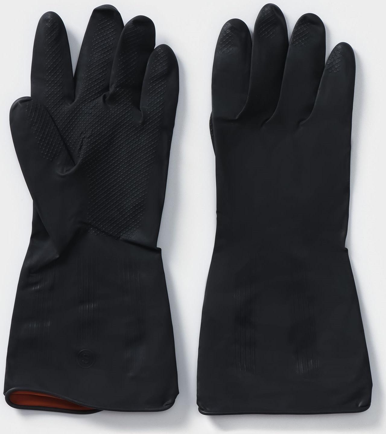 Перчатки хозяйственные Доляна, латексные, 50 гр, размер S, цвет чёрный