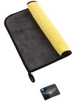 Тряпка для автомобиля CARTAGE, микрофибра, 800 г/м², 30×40 cм, желто-серая