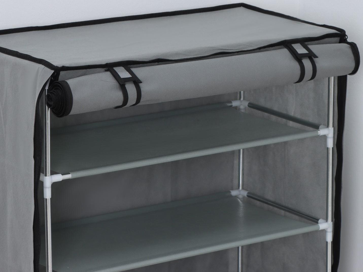 Полка для обуви с чехлом LaDо́m, 5 уровней, 60×30×90 см, цвет серый