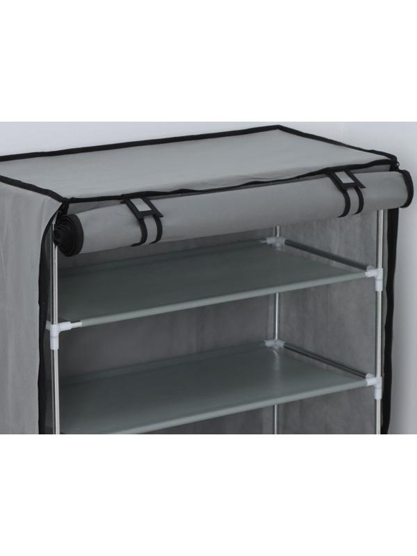 Полка для обуви с чехлом LaDо́m, 5 уровней, 60×30×90 см, цвет серый