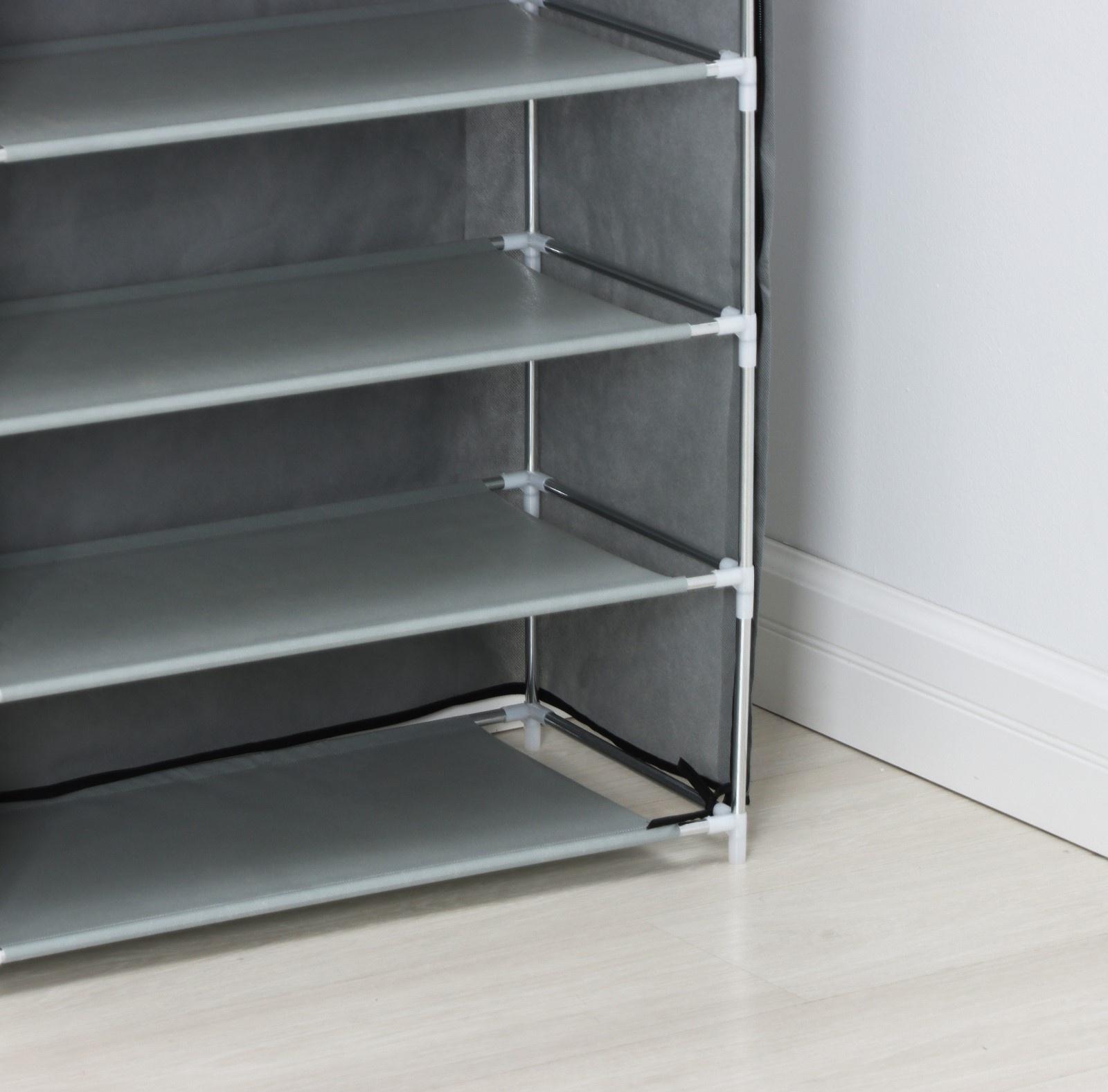 Полка для обуви с чехлом LaDо́m, 7 уровней, 60×30×123 см, цвет серый