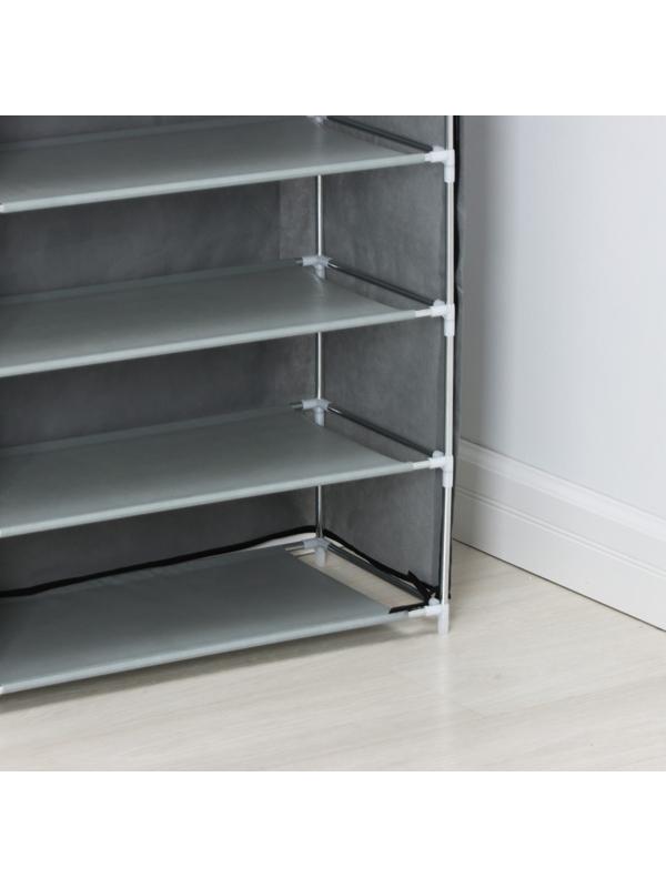 Полка для обуви с чехлом LaDо́m, 7 уровней, 60×30×123 см, цвет серый
